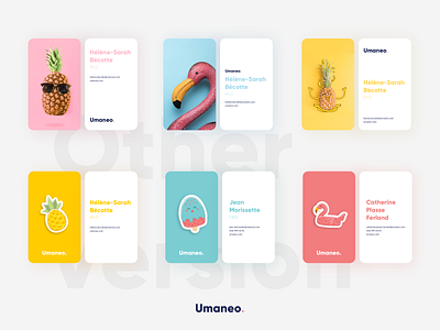 Business Card | Umaneo ananas brand brand design brand identity branding branding and identity business card business card design business cards businesscard design flamingo flamingos hawaii illustration pineapple pineapples