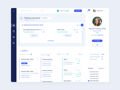 Dashboard client & coach | LMS | Coaching 360 app coach coaching dashboard design design app learn learning app learning platform lms ui ui ux ui design web web app webdesign