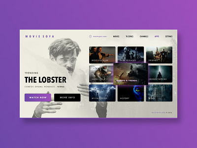 Landing Page - MovieSofa clean design daily 100 challenge landing page learning ui ux web design xd