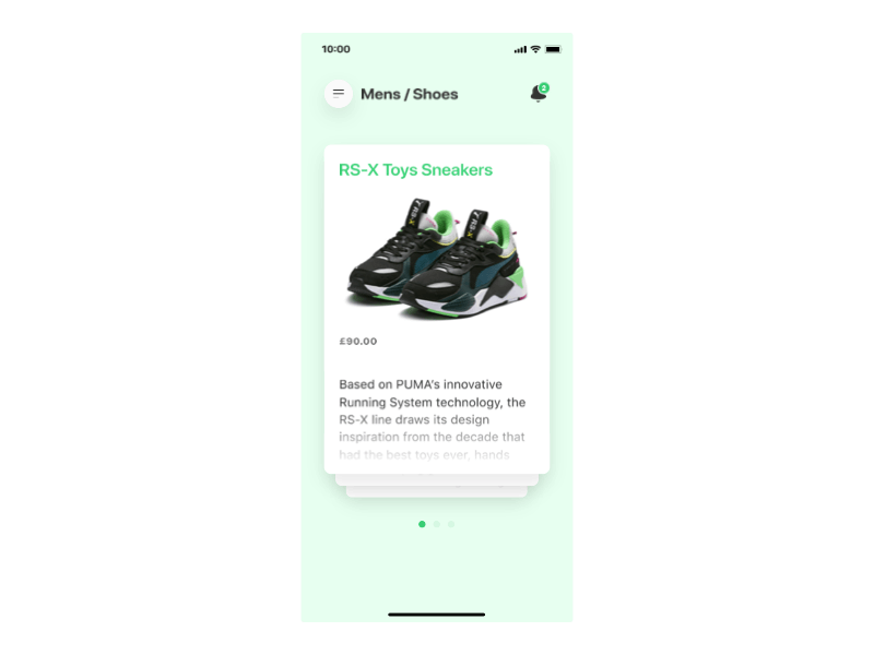 Puma Shoes - fantastic prototyping App figmadesign learning principle app ui ux