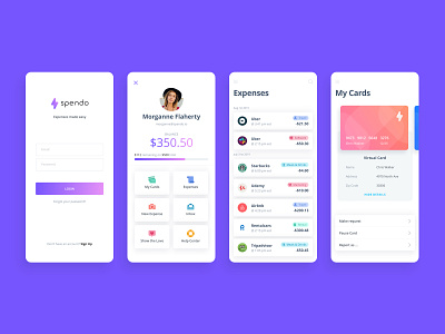 Spendo | High Fidelity Screens app design app screens branding clean design minimal app sketch ui ui design ux ux design