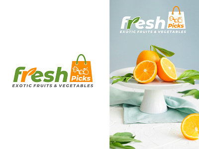 Logo For Fresh Picks branding design icon illustration logo minimal type typography ui vector