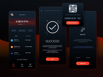 Crypto Wallet App Exploration app design flat icon illustration minimal type typography ui vector