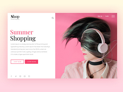 Shopping cart design ecommerce ecommerce app flat headphone icon minimal pink shopping typography ui ux web website