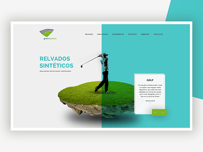 Green Stadium. Concept golf grass green sports ui webdesign website