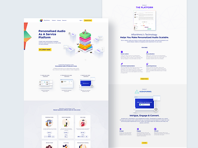 Audio Saas Website Design audio clean ui design figma header landing page design saas saas app saas design saas landing page startup ui uiux ux uxdesign