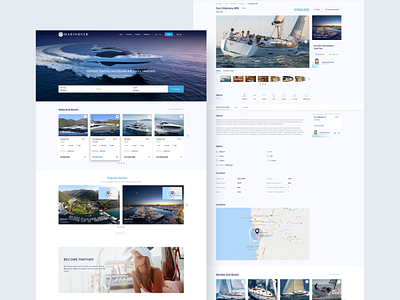 Yatch Rent & Sale Startup boat clean design clean ui design figma landing page design product design rent saas saas app saas design sale startup ui ux uxdesign yatch