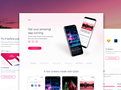 Galio - React Native Framework app framework free mobile photoshop react native screen sketch