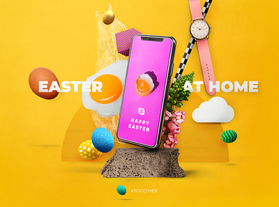 EASTER at Home 3d composition digitalart easter graphic design