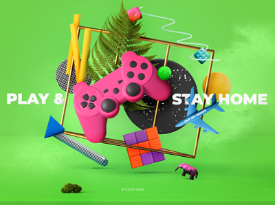 Stay Home&Play 3d 3d art collection composition digital digitaldesign graphic play