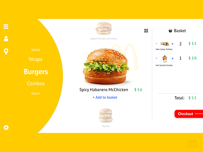 McDonald Kiosk Interface animation app branding clean flat food app illustration mcdonalds minimalism mobile neomorphism ui ux