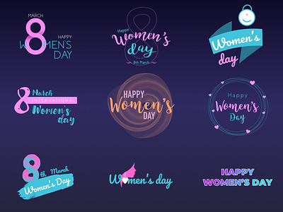 Happy Women's Day. 2018 celebration design illustration logo sticker design typography ui womens day