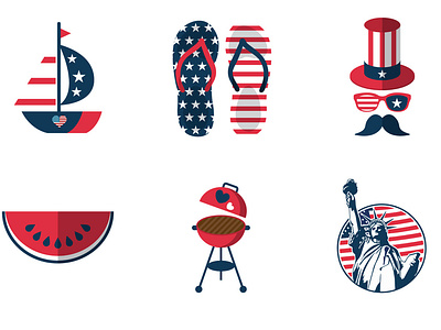 4 July - independence day usa 4th july android independence day usa ios mobile app design sticker uidesign vector