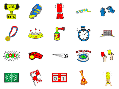 Fifa World Cup 2018 Stickers app branding design fifa fifa world cup 2018 fifaworldcup flat icon ios lettering picfy type typography ui ux vector web website