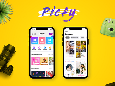PICFY Photo & Video Editor android android app app app animation design ios photoeditor picfy ui vector