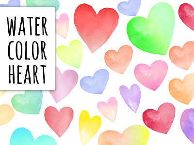 Water Color Heart Stickers app branding celebration design heart illustration logo love picfy stickers stickers for imessage typography ui vector watercolor brushes