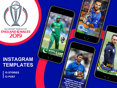 Cricket World Cup 2019 celebration design instagram instagram banner instagram post instagram stories instagram template picfy poster design vector