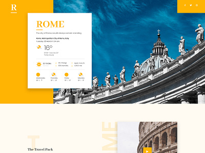 Rome - Travel Information Landing Page Template helloideabox landing page tourism travel web design website concept wordpress yellow