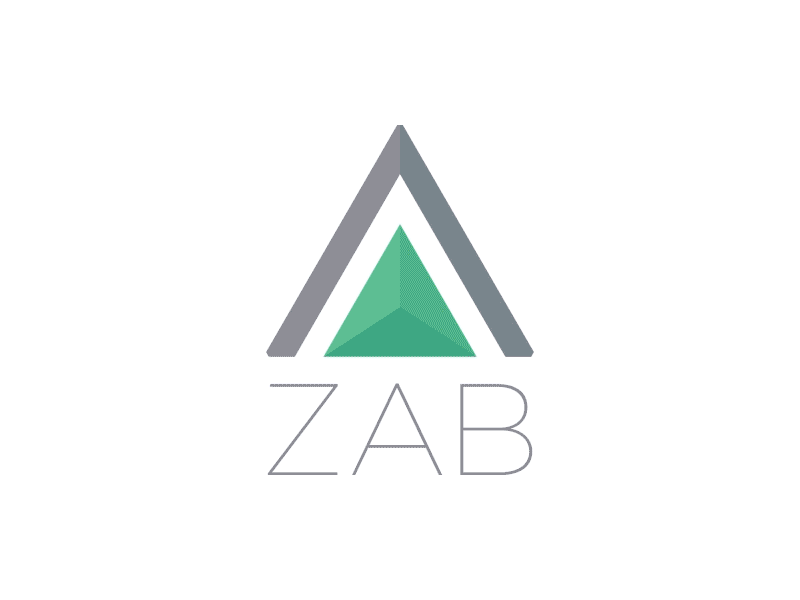 Zab Branding Slider branding space logo multi-faceted vessel rocket green stars