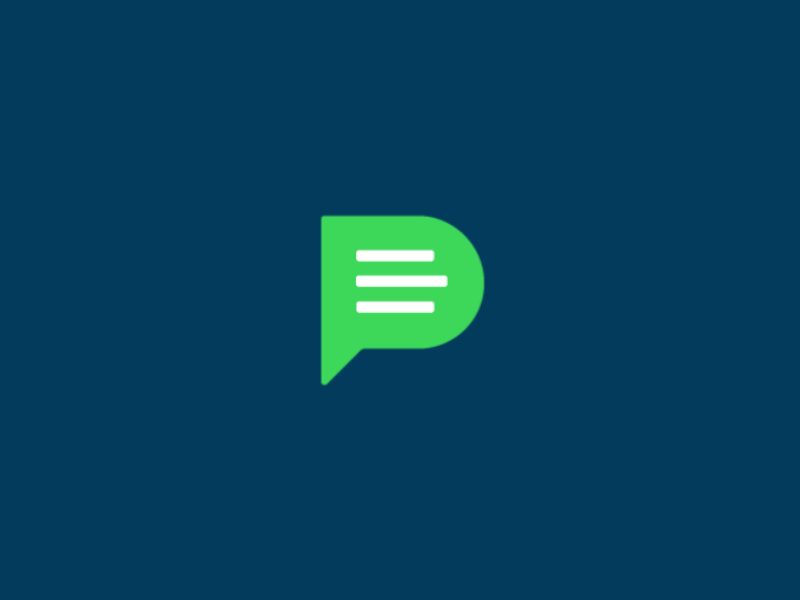 Power to the P chat communication circles simple bold branding logo mark reviews bubble comment letter p podium