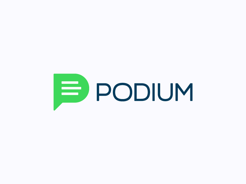 Podium logos branding letter p bubble comment green logotype podium