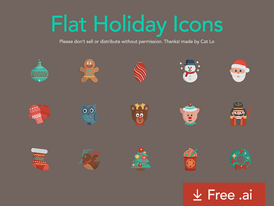 Free Flat Holiday Icons
