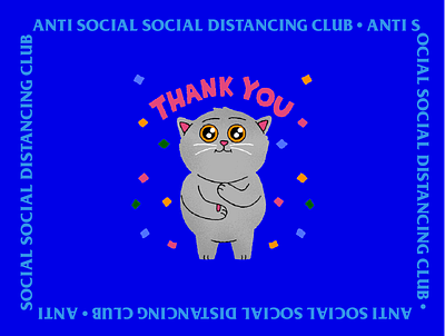 Anti Social Social Distancing Club animation app cats illustration ios stickers