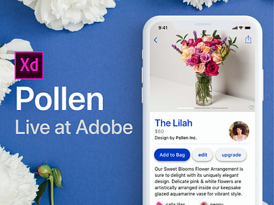 Adobe XD Live : Pollen E-commerce App app design free interaction ios iphone ui user interface ux