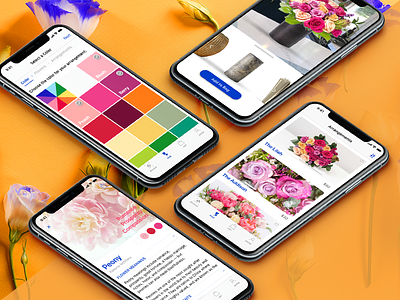 Adobe XD Live : Pollen Screens app design ecommerce flowers interaction interface ios iphone ui user interface ux web design