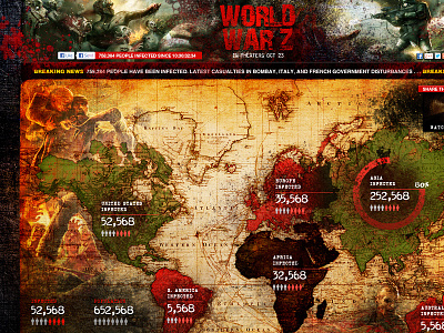 Concept site for World War Z - Zombie Apocalypse 2 apocalypse design infographic pitch web world war z zombies