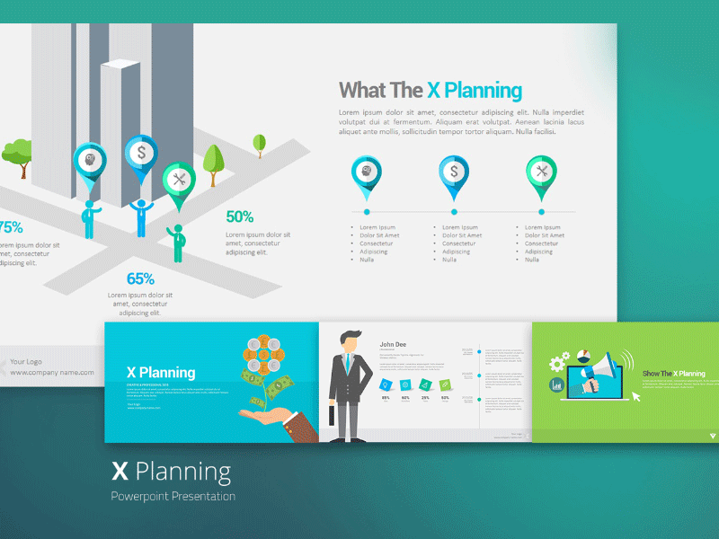 X Planning Powerpoint Presentation corporate branding illustration logo minimal powerpoint presentation presentation layout slide template