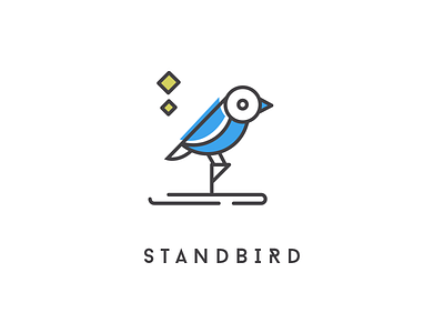 Travel Design-Standbird bird blue colorful icon line ui yellow