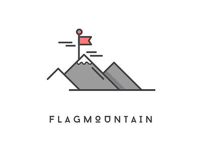 Travel Design-Flagmountain colorful flag icon line mountain ui