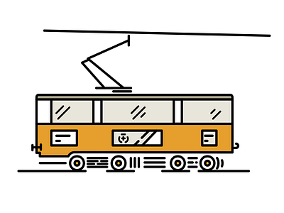 Travel Design-MillanTrain colorful icon line train ui yellow