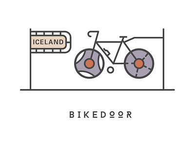 Travel Design-Bikedoor bike colorful door grey icon line ui