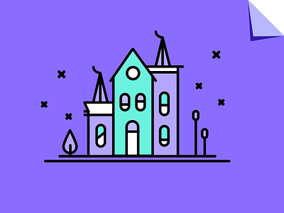 Star Tower building house icon illustration light stararchitecture tower tree