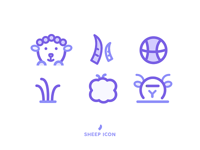 Sheep Icon ball grass horn ram sheep wool