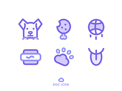 Dog Icon animal ball bone dog footprint hotdog icon illustration tongue