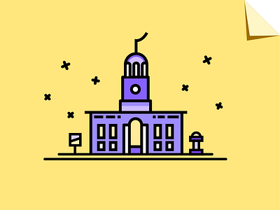 Independence Hall architecture building hall house icon illustration