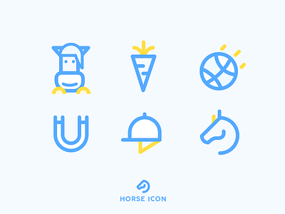 Horse Icon animal ball carrot cat clevis horse icon illustration