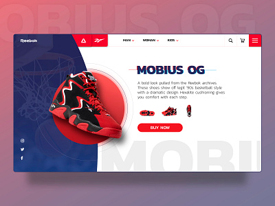 Reebok Mobius OG Landing Page landing page page design reebok ui design