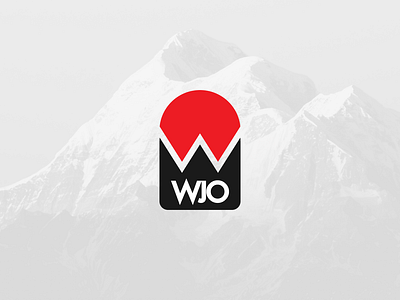 WJO brand design logo mountain sunrise travel