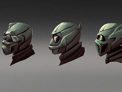 Helmets Sci-fi 2d art concept digital engineer game game art helmet medic sci fi shooter sniper