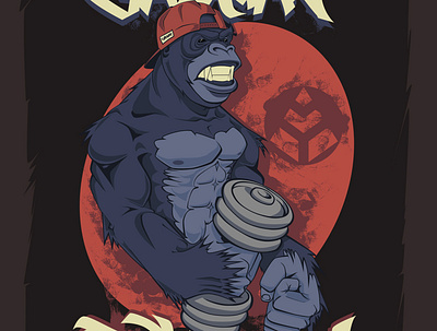 Stay Iron G art gorilla gym illustrator muscle vector vectorart