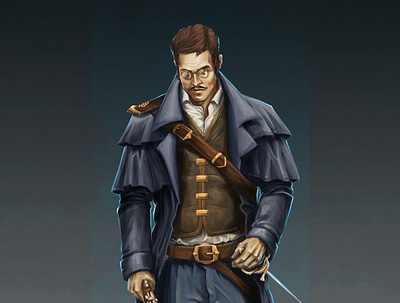 Detective E.F. 2d 2d art art character concept design game