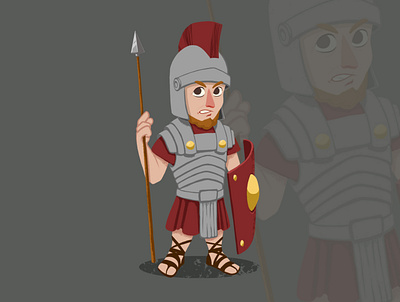 roman warrior 2d art character concept design game graphic illustration