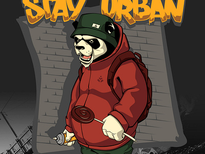 Panda "Stay Urban" 2d art artist brand character clothes concept design illustration panda vector