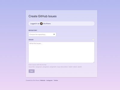 Create GitHub issues fast