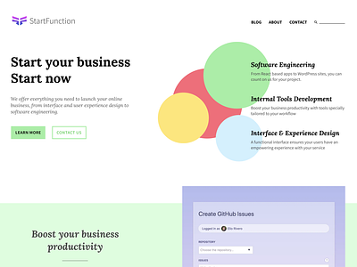 StartFunction website agency website figmadesign typography vector web