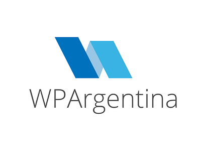 Logo for WordPress Argentina community community design light blue logo stripes thin font typography vector wordpress